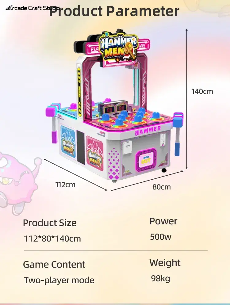 Hammer Men Mole Hitting Arcade Game Machine