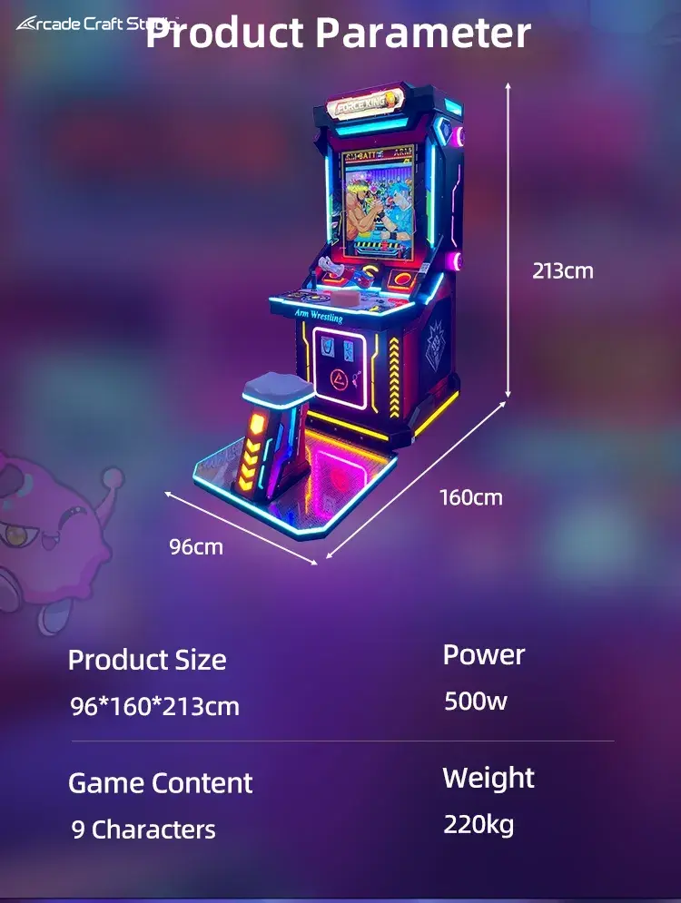 Force King Arm Wrestling Arcade Strength Tester Machine