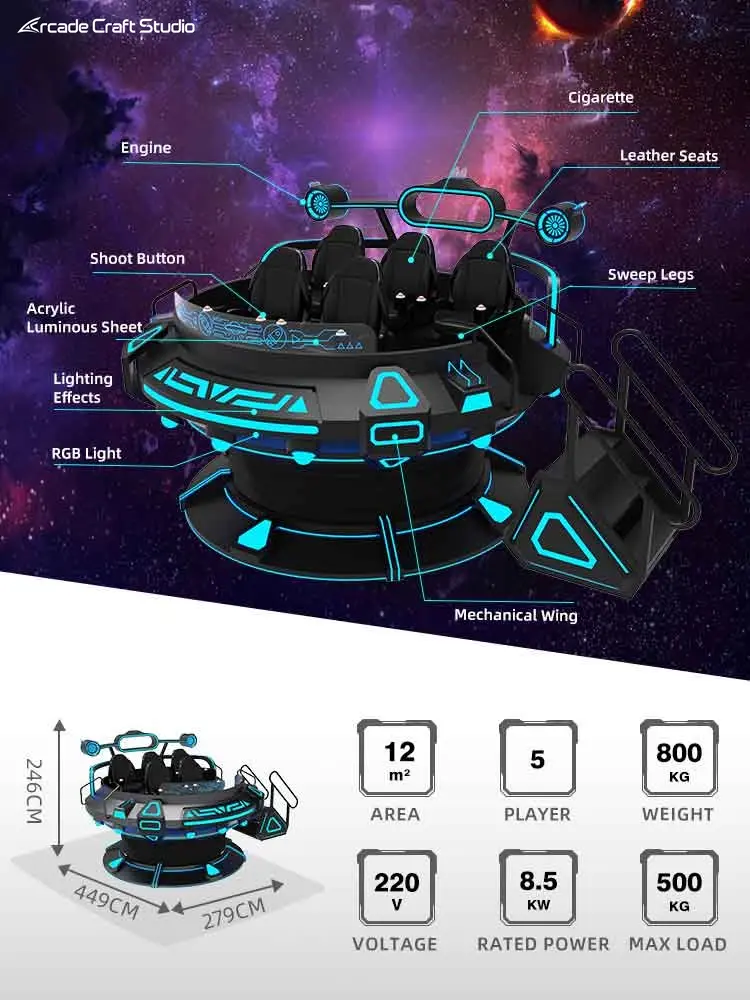 5 Players 9D VR UFO Simulator