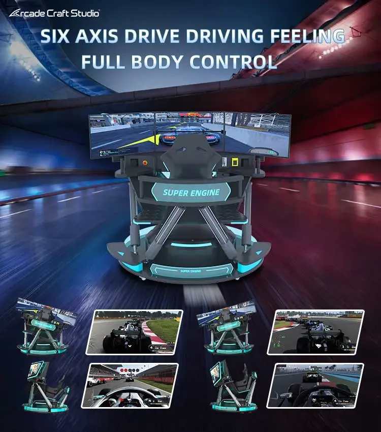 Super Engine 6dof Racing Simulator With 3 Screen