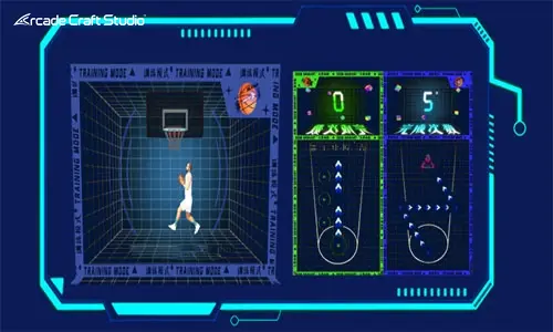 Indoor Basketball Hoop Arcade With Projection Interactive