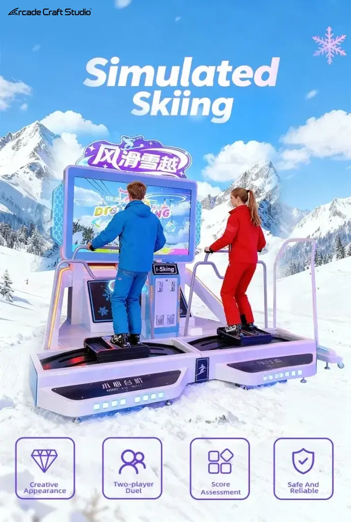 2 Players Skiing Arcade Game Simulator
