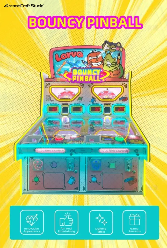 Cartoon Bug Bouncy Pinball Ticket Game Machine