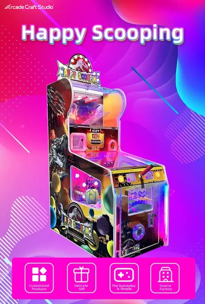 Happy Scooping Catching Ball Ticket Game Machine