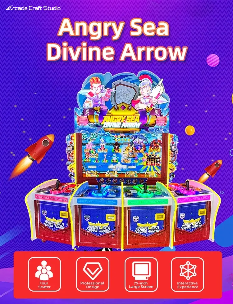 Angry Sea Divine Arrow 4 Player Arcade Ticket Game
