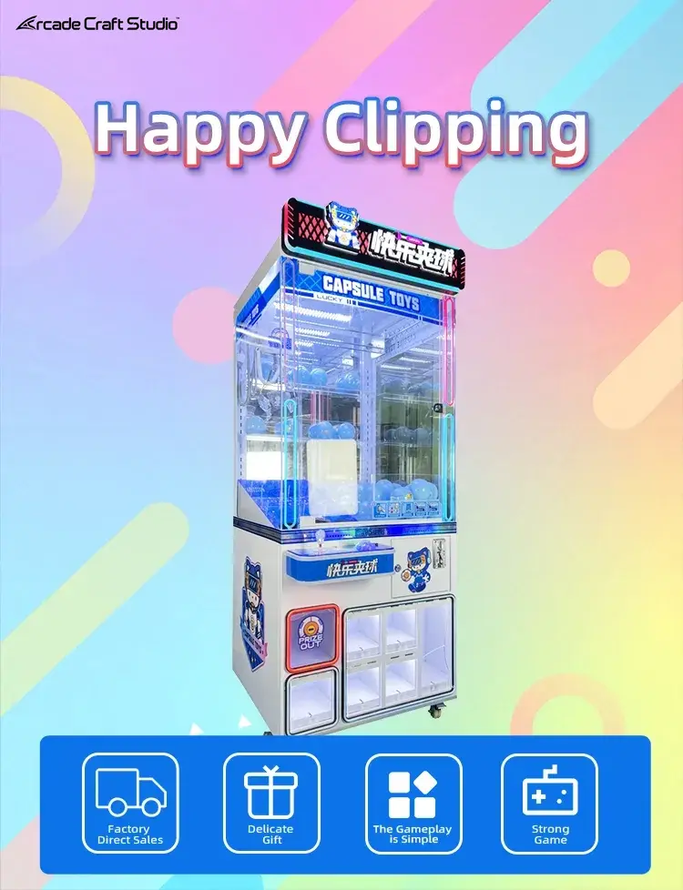 Happy Clipping Gachapon Claw Machine Prize Ticket Games