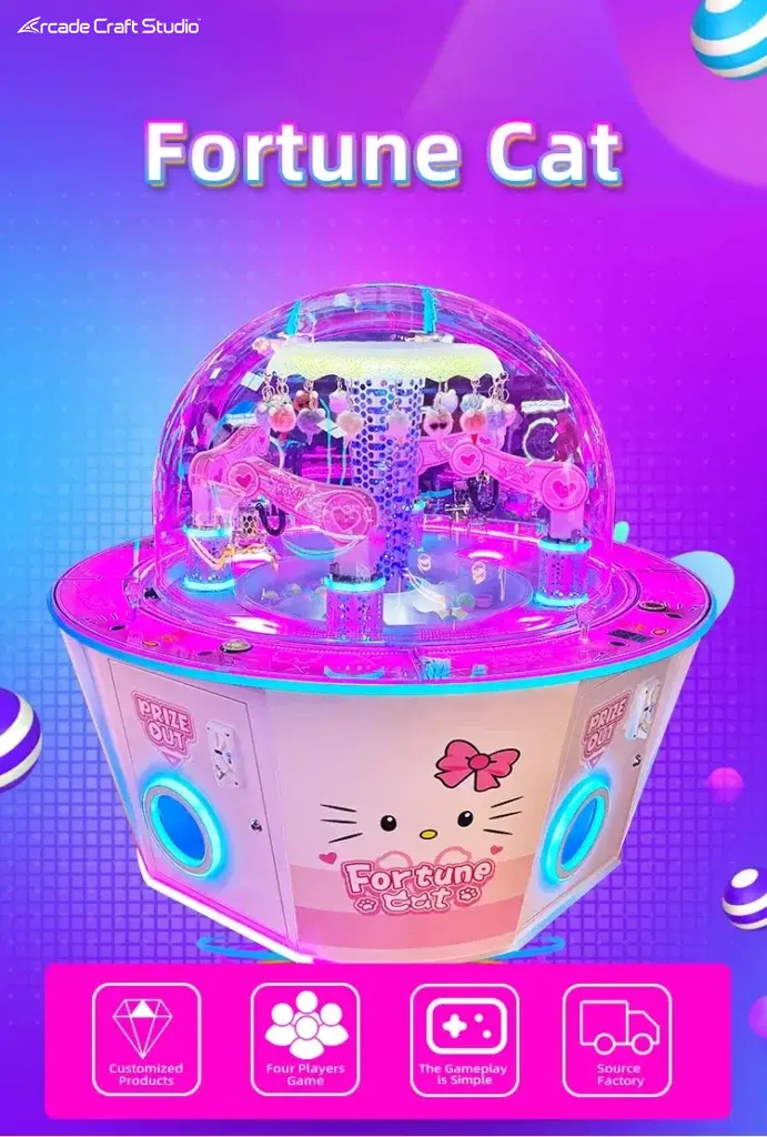 Fortune Cat 4 Players Prize Claw Machine