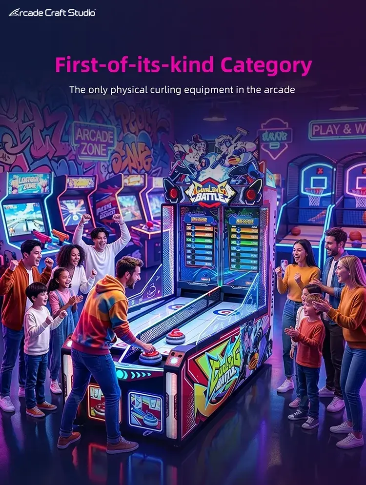 Curling Battle Coin Operated Arcade Machine