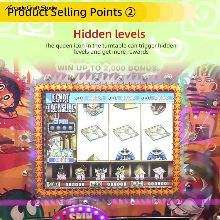 Treasure Of Egypt Coin Pusher Arcade Machine