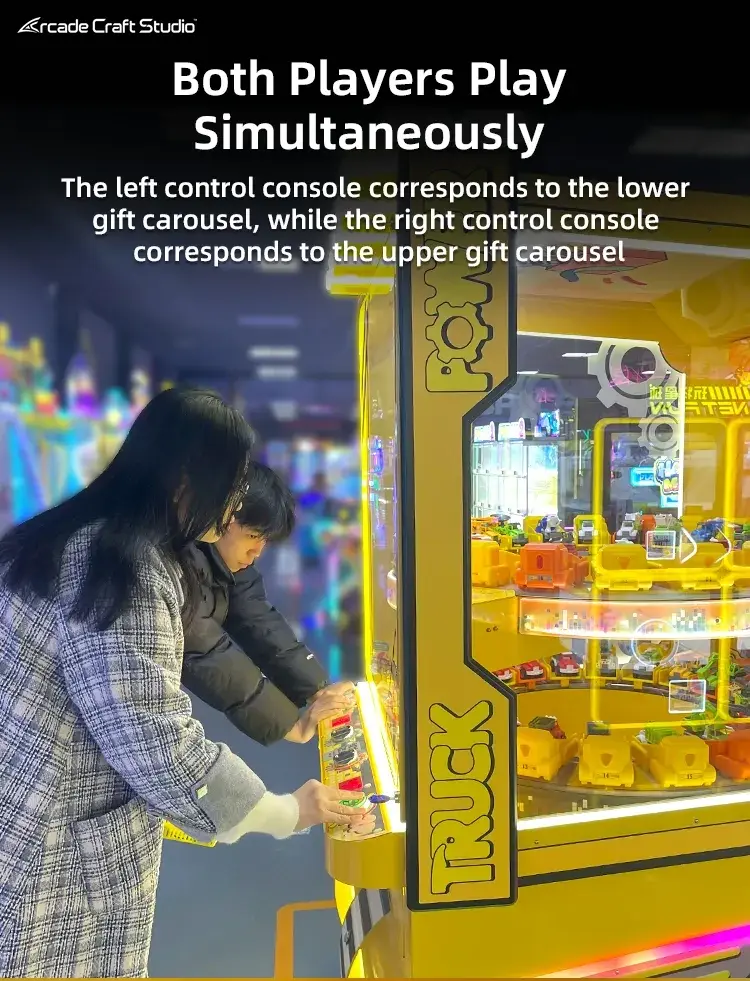 Construction 2 Players Toy Truck Prize Game Machine