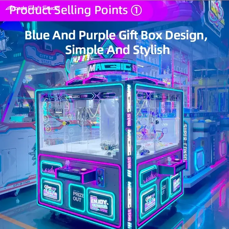 4 Players Magic Star Arcade Crane Claw Machine