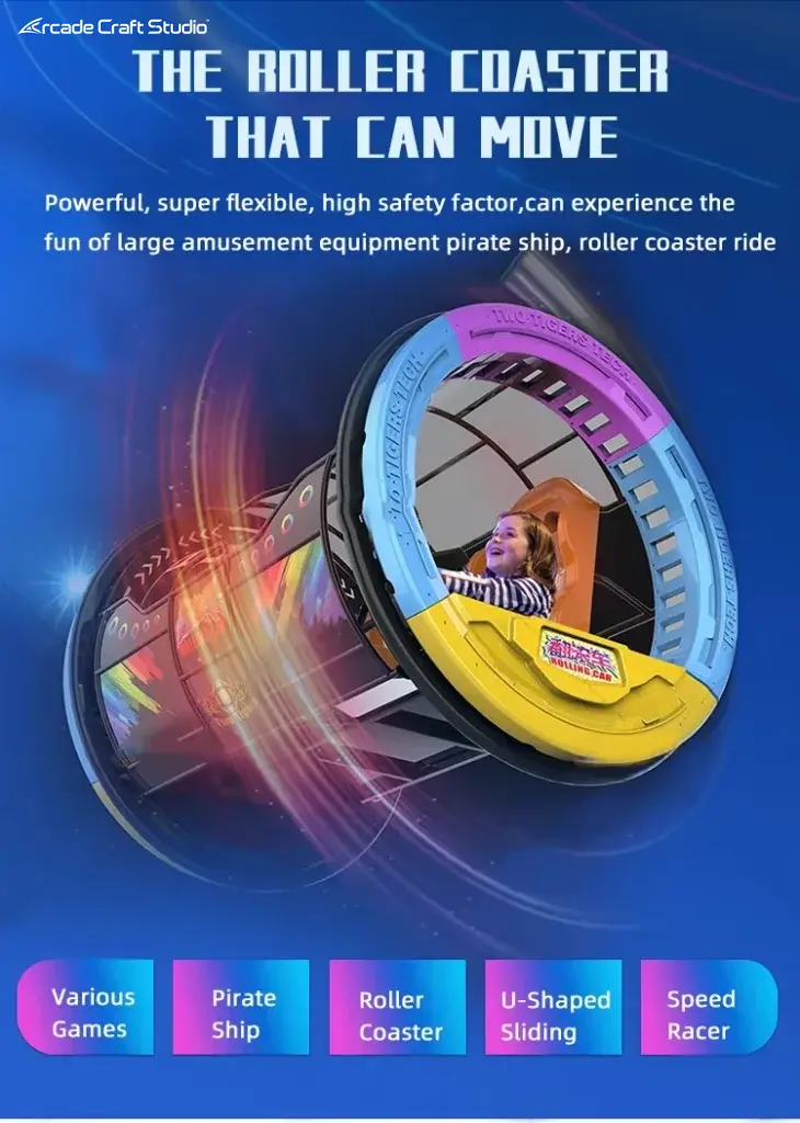 Amusement Park Ride 360 Degree Rolling LeBar Car