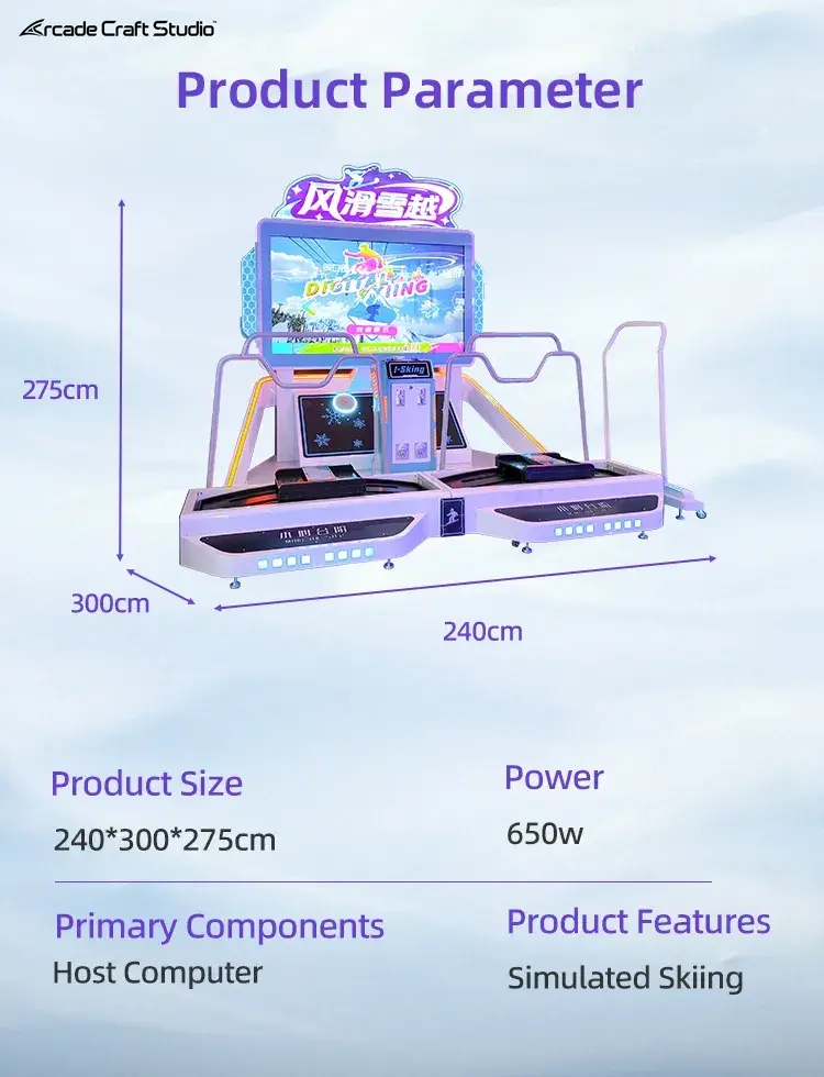 2 Players Skiing Arcade Game Simulator