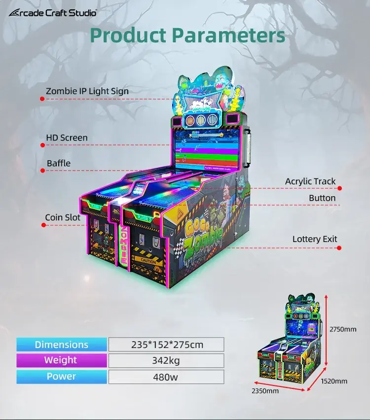 GoGo Zombie Skee Ball Arcade Game Ticket Arcade