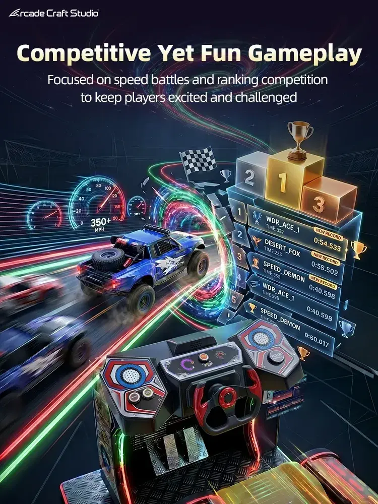 Wide Ride Arcade Car Racing Machine