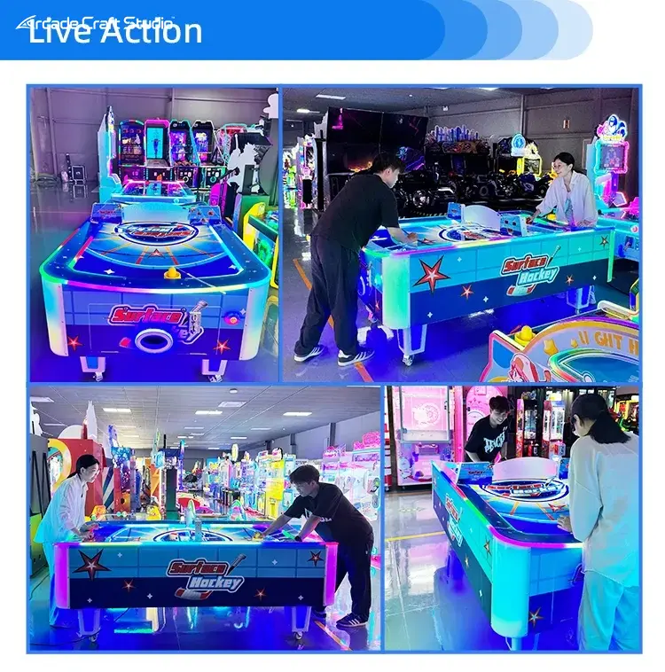 Commercial Curved Air Hockey Table Arcade Machine