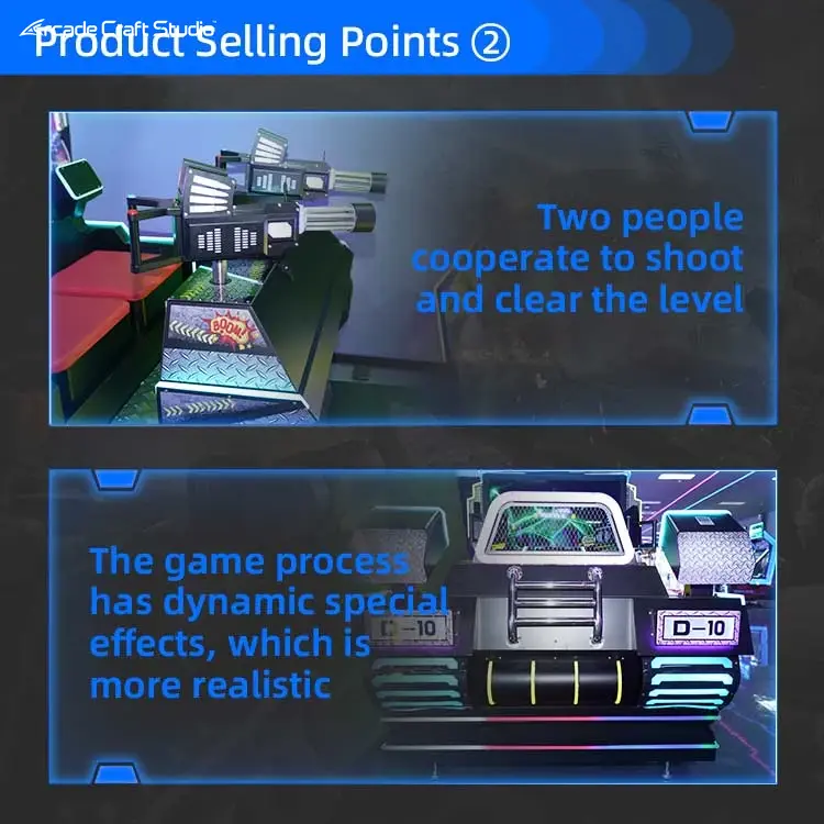 Crazy Tank 2 Players Tank Arcade Shooting Arcade Game Machine