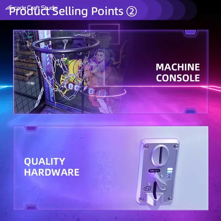 Surprise Coin Operated Basketball Machine With LCD Screen