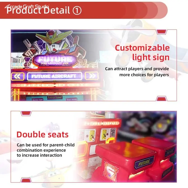 2 Players Future Aircraft Water Shooting Arcade Game Machine