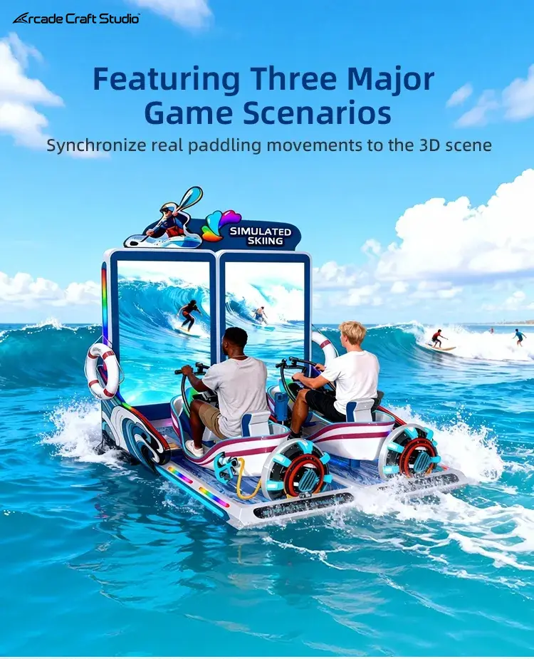 Digital Rowing 2 Players Indoor Rowing Machine Simulator