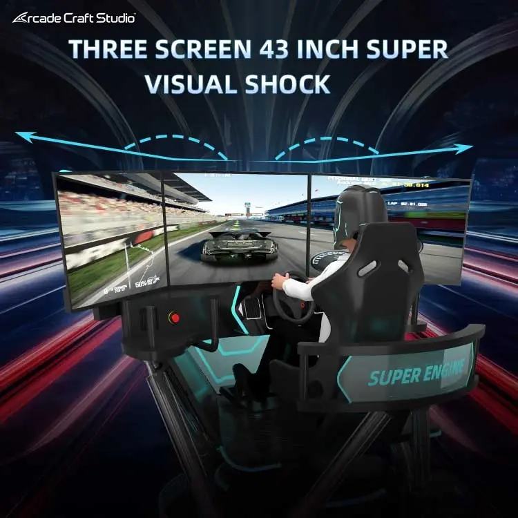 Super Engine 6dof Racing Simulator With 3 Screen
