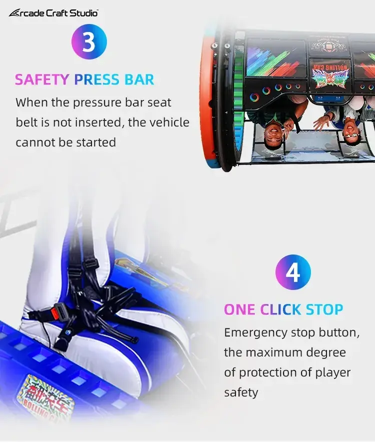 Amusement Park Ride 360 Degree Rolling LeBar Car