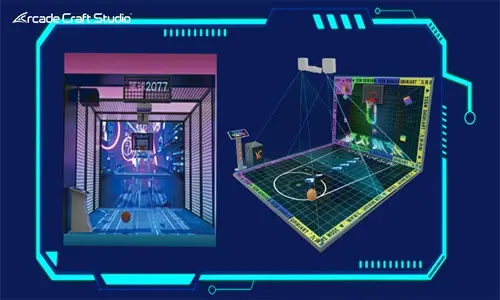 Indoor Basketball Hoop Arcade With Projection Interactive