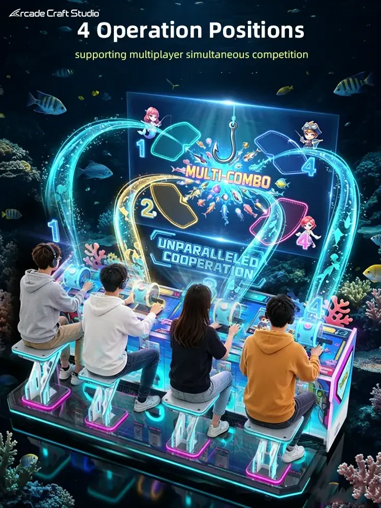 Happy Sea Fishing 4 Players Arcade Fishing Game Machine