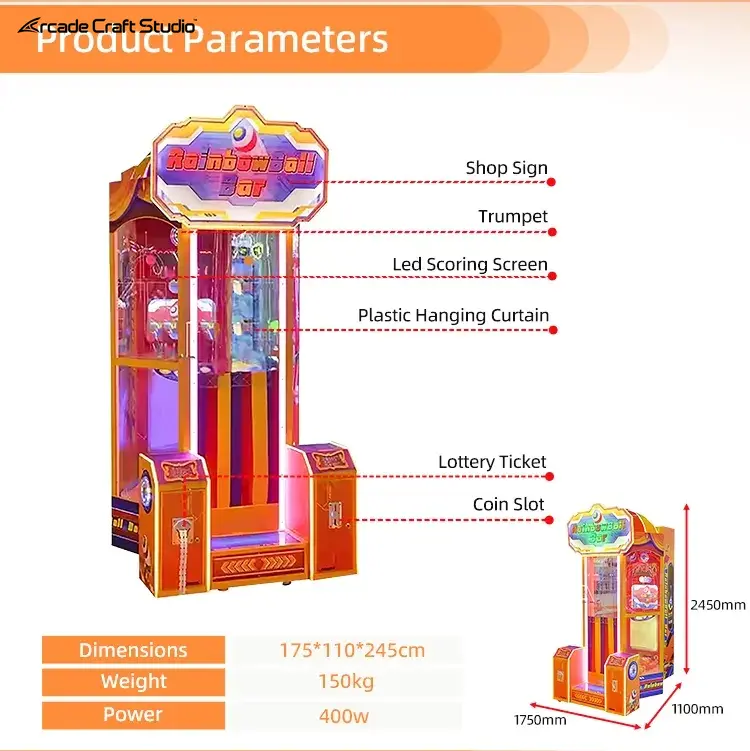 Rainbowball Bar Ball Dropping Arcade Game Ticket Arcade