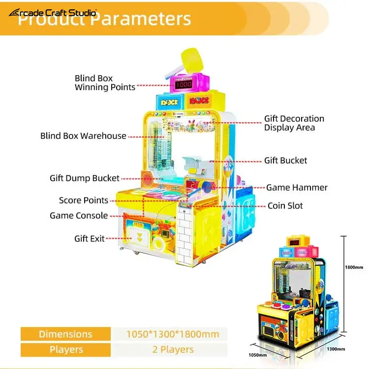 Blocks Party 4 Players Arcade Hammer Machine