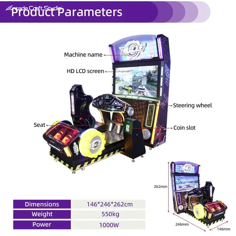 Crazy Speed Racing Game Arcade Cabinet