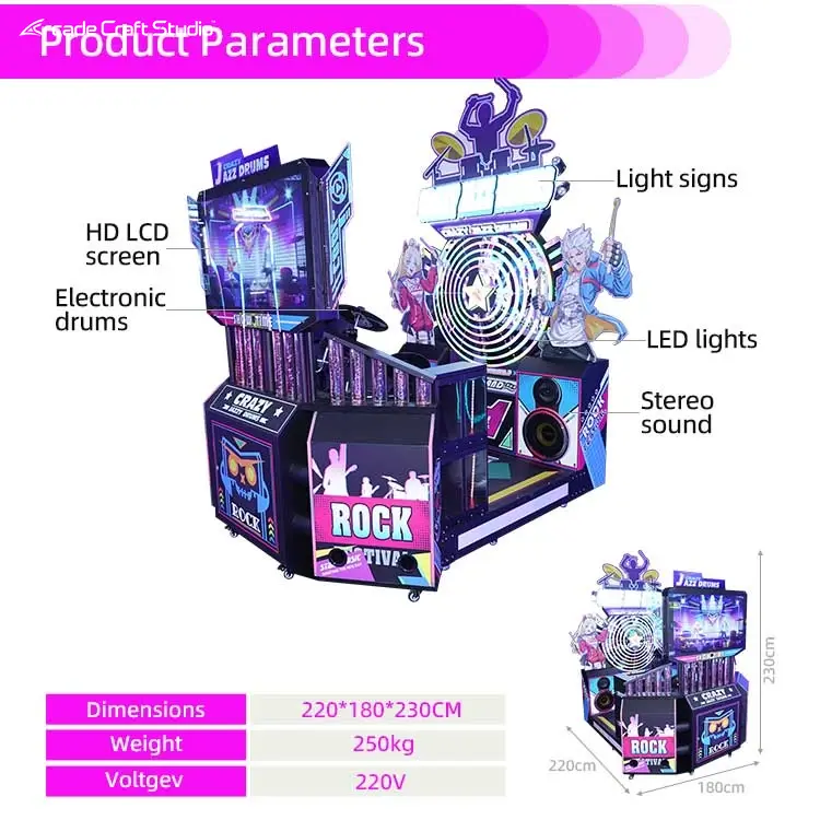 Crazy Jazz Drums Arcade Drum Machine Rhythm Game Arcade