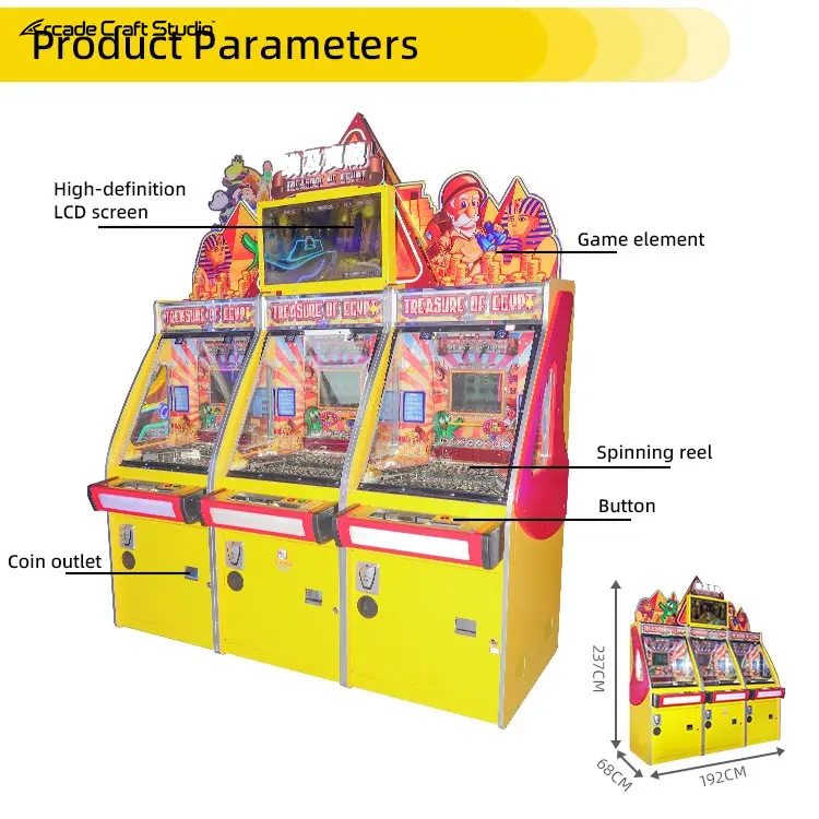 Treasure Of Egypt Coin Pusher Arcade Machine