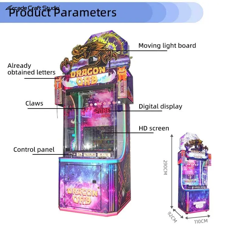 Dragon ORB Ball Claw Machine Ticket Game