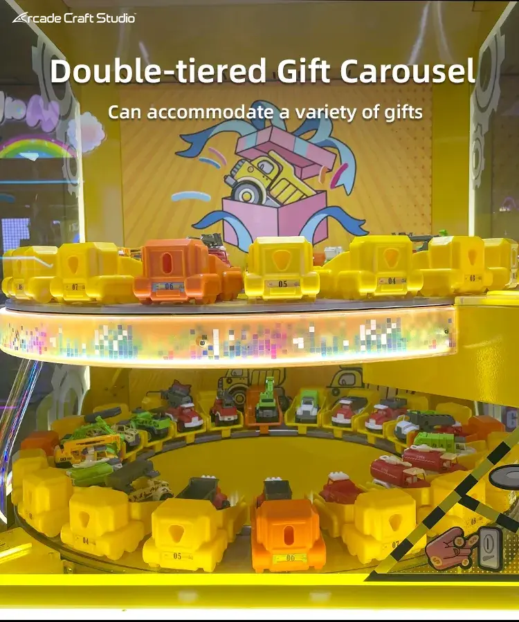 Construction 2 Players Toy Truck Prize Game Machine