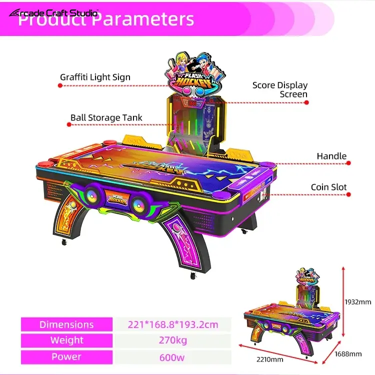 Flash Hockey Coin Operated Air Hockey Arcade Machine
