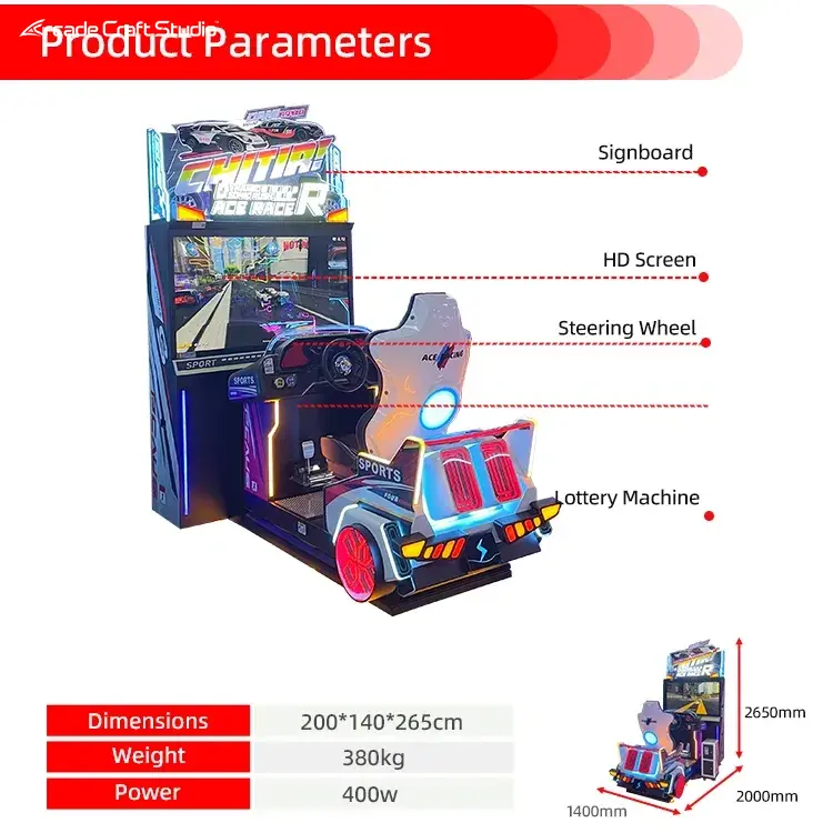 ACE Racing Car Racing Simulator Arcade Machine