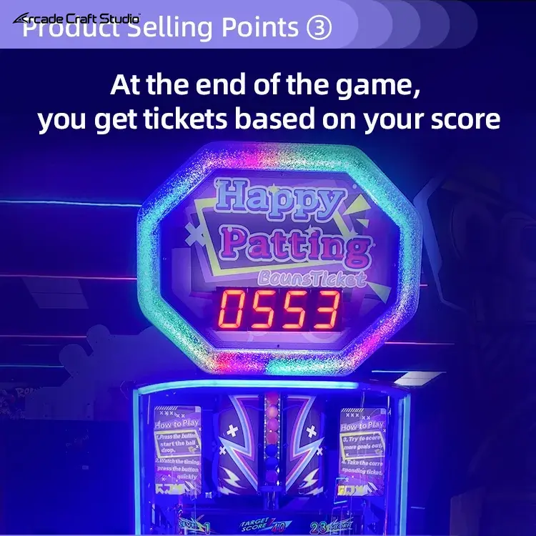 Happy Patting Ball Drop Arcade Game Ticket Arcade