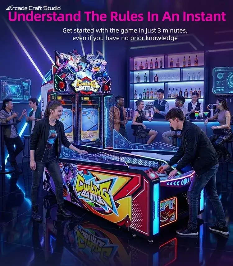 Curling Battle Coin Operated Arcade Machine
