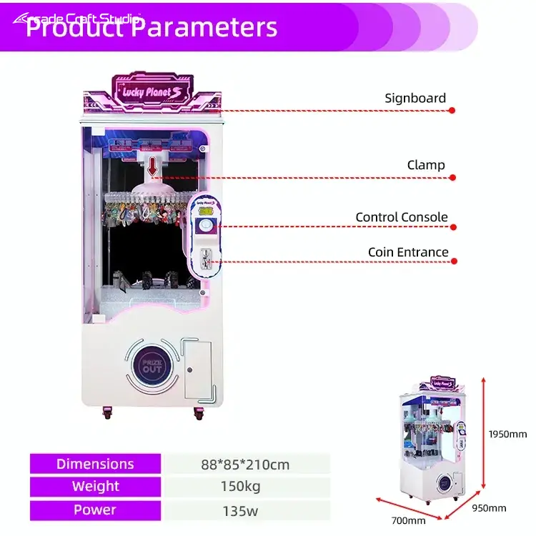 Lucky Planet S Coin Operated Prize Game Machine