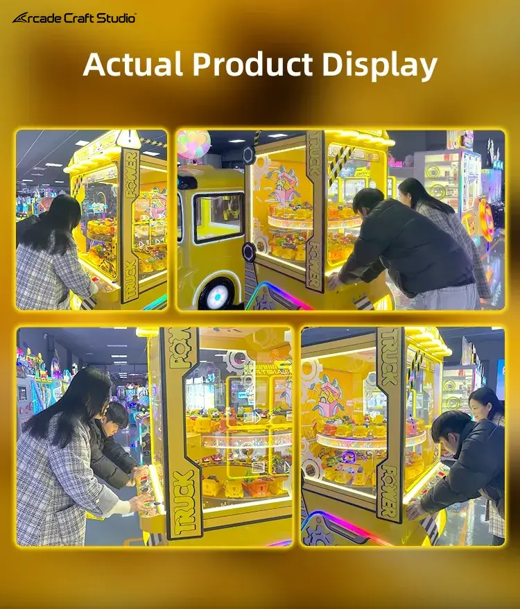Construction 2 Players Toy Truck Prize Game Machine