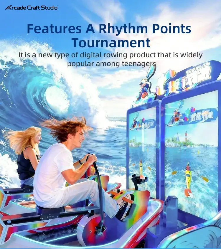 Digital Rowing 2 Players Indoor Rowing Machine Simulator