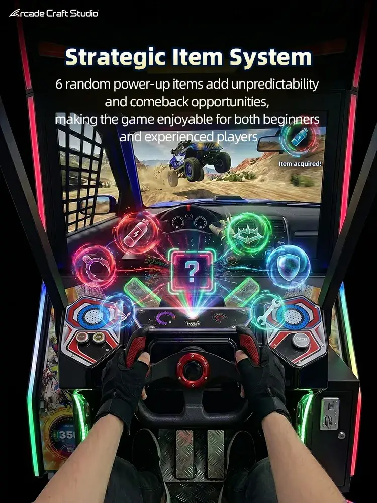Wide Ride Arcade Car Racing Machine