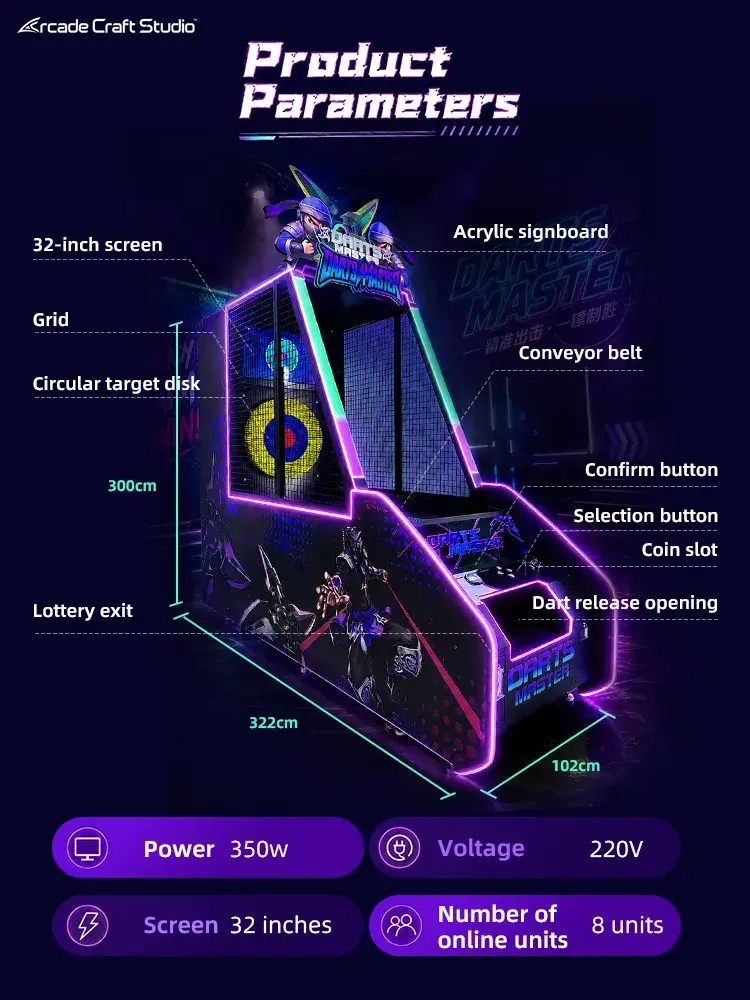 Darts Master Shuriken Throwing Arcade Machine