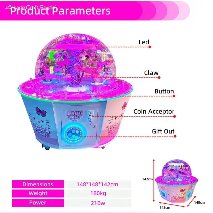 Fortune Cat 4 Players Prize Claw Machine