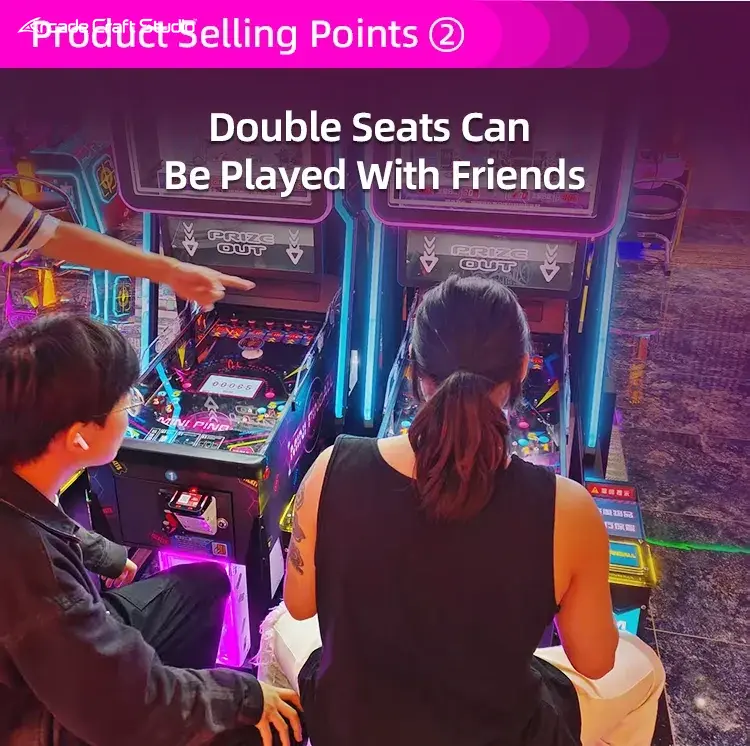 Mini Pinball 2 Players Coin Operated Pinball Machine