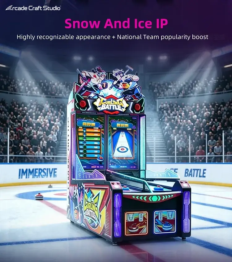 Curling Battle Coin Operated Arcade Machine