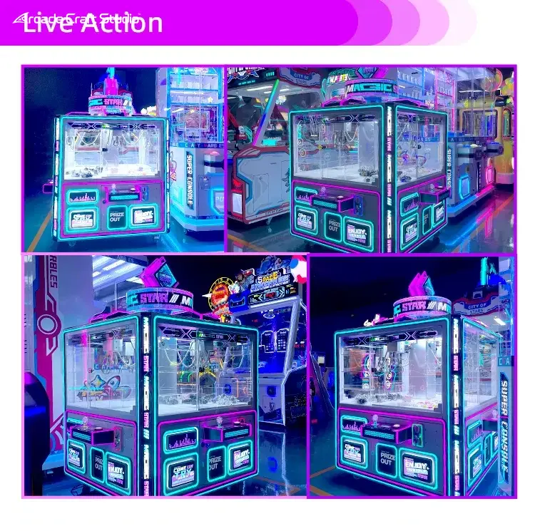 4 Players Magic Star Arcade Crane Claw Machine