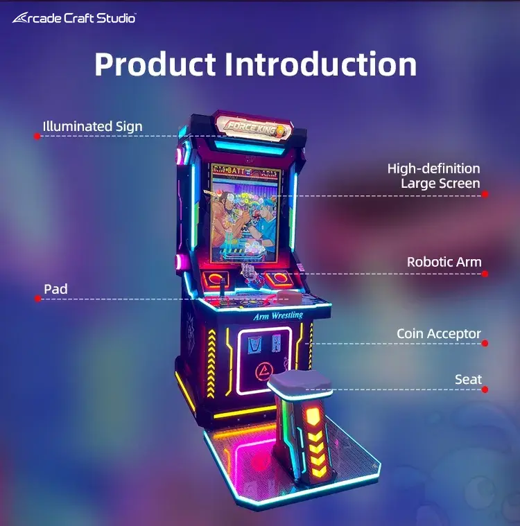 Force King Arm Wrestling Arcade Strength Tester Machine
