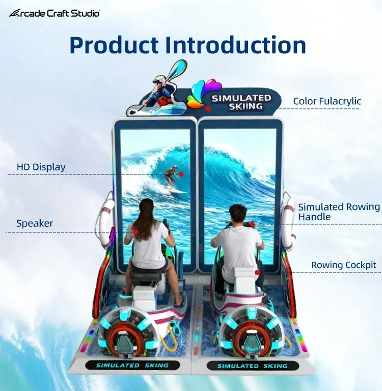 Digital Rowing 2 Players Indoor Rowing Machine Simulator
